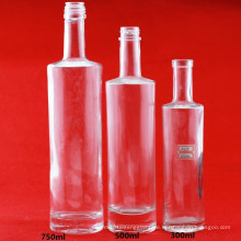 China Großhandel 750ml Wodka Glas Flaschen Brandy Spirituosen Flaschen zylindrische Liquor Flaschen